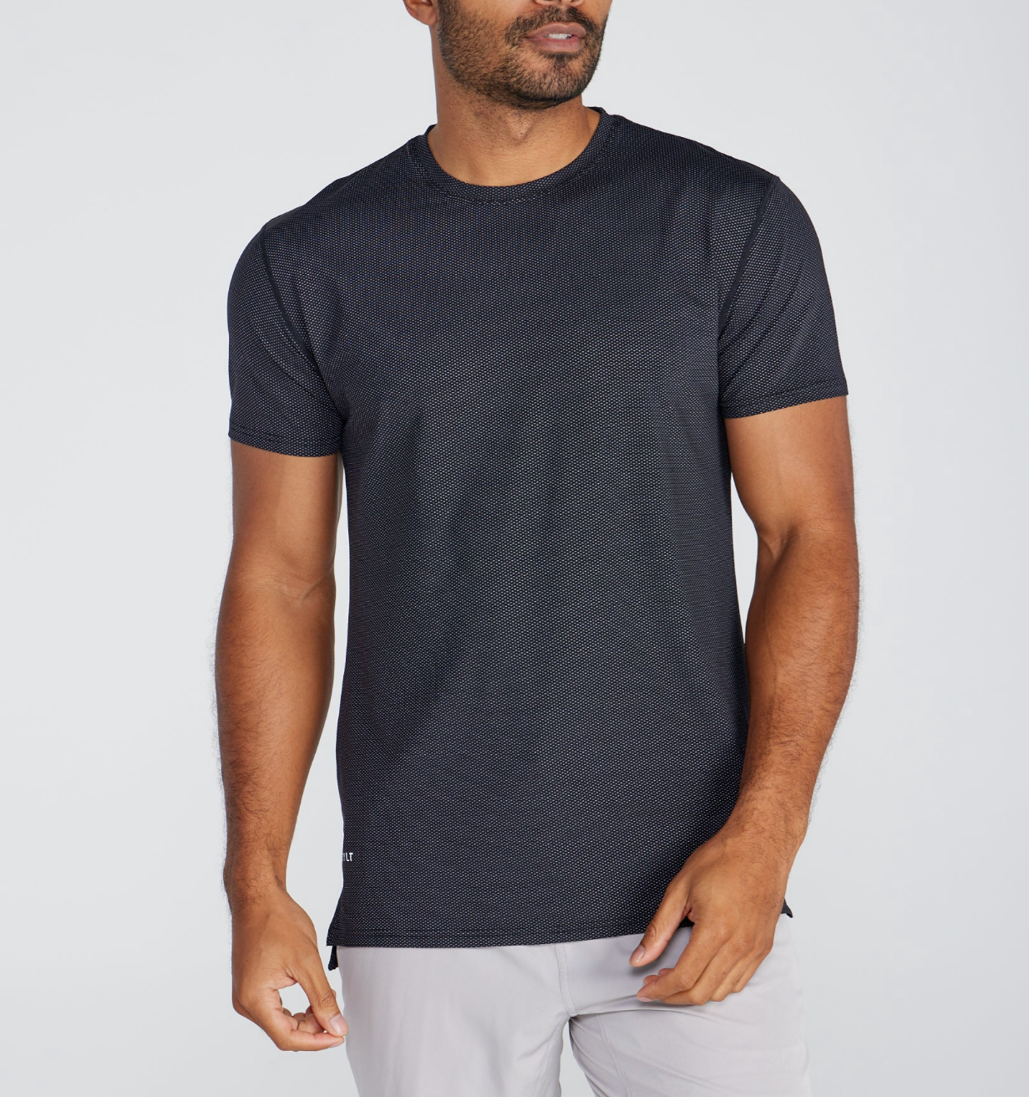 New Bylt Premium Basics Black Pulse Short Sleeve Split Hem Shirt Xl Nwt